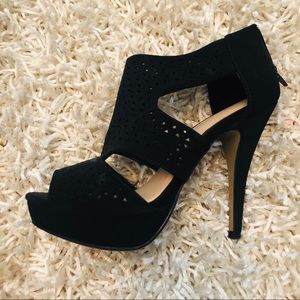 Black cut-out heels